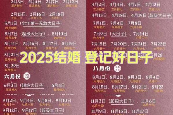 2025年易结婚的日子(2025年适合结婚的日子) 2025年易结婚的日子(2025年适合结婚的日子)