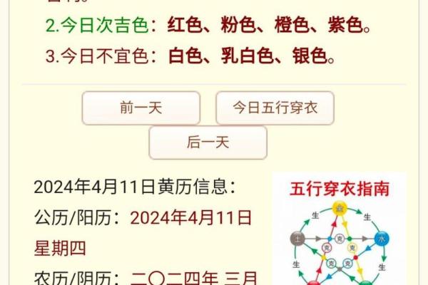 今日五行穿衣颜色大吉2025年4月12日