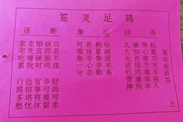 祖师爷灵签解签